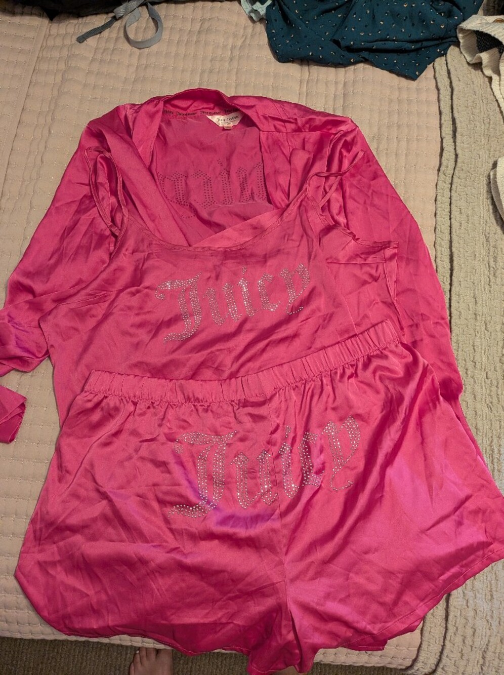 3 Piece Juicy Couture Hot Pink Sleep Set